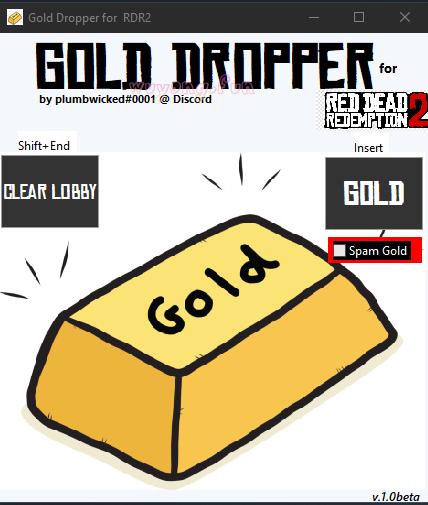RDR2 荒野大镖客2 Gold Dropper 刷金条免费辅助 v1.0
