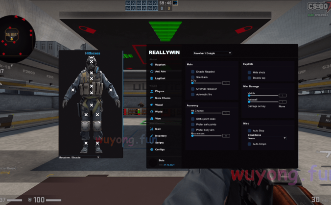 CSGO ReallyWin 免费辅助 暴力 | 反自瞄 | 合法 | 视觉 | 杂项 | 换肤