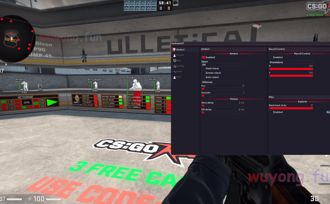 CSGO hydraw4r3 免费辅助 自瞄 | 视觉 | 杂项 | 皮肤