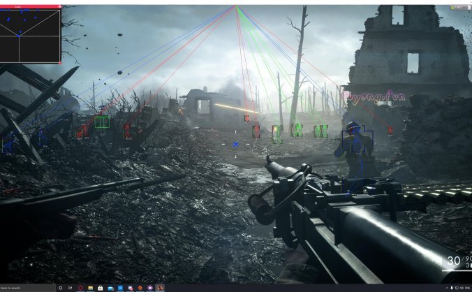 BF1 战地1 免费辅助 自瞄 | 视觉 | 杂项 | 雷达 | 颜色 | 设置 v2