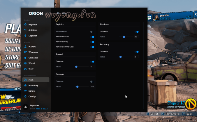 Borderlands 无主之地3 Orion免费辅助 自瞄 | 透视 | 杂项